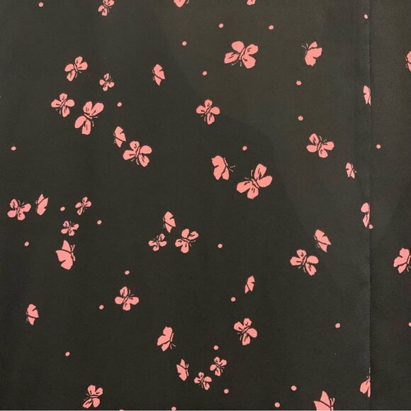 CATHERINES Simi Sheer Blouse Women’s 3X Black Pink Butterfly V Neck Button Up. - Picture 6 of 11